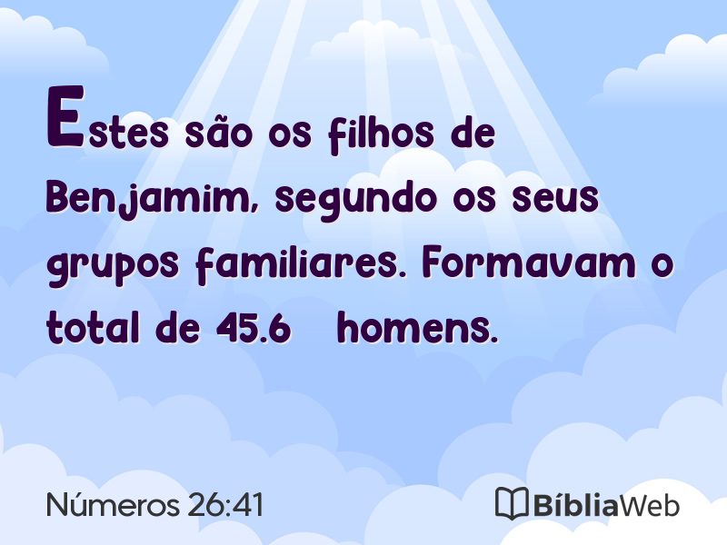 Números 26:41 em imagem para compartilhar