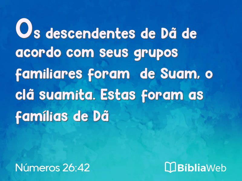 Números 26:42 em imagem para compartilhar