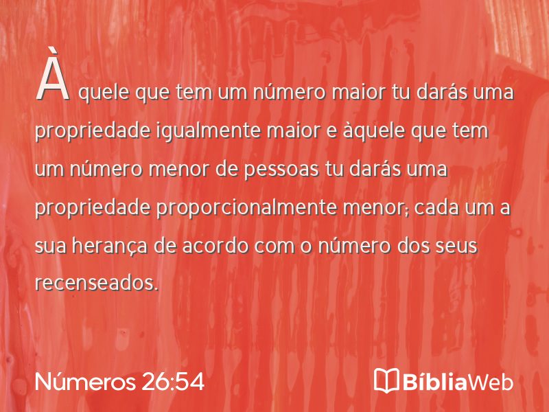 Números 26:54 em imagem para compartilhar