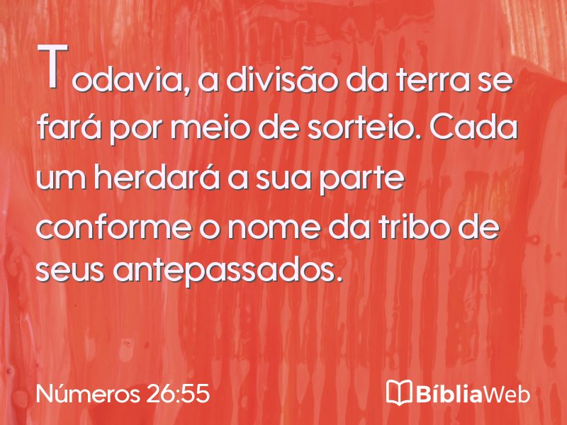 Números 26:55 em imagem para compartilhar
