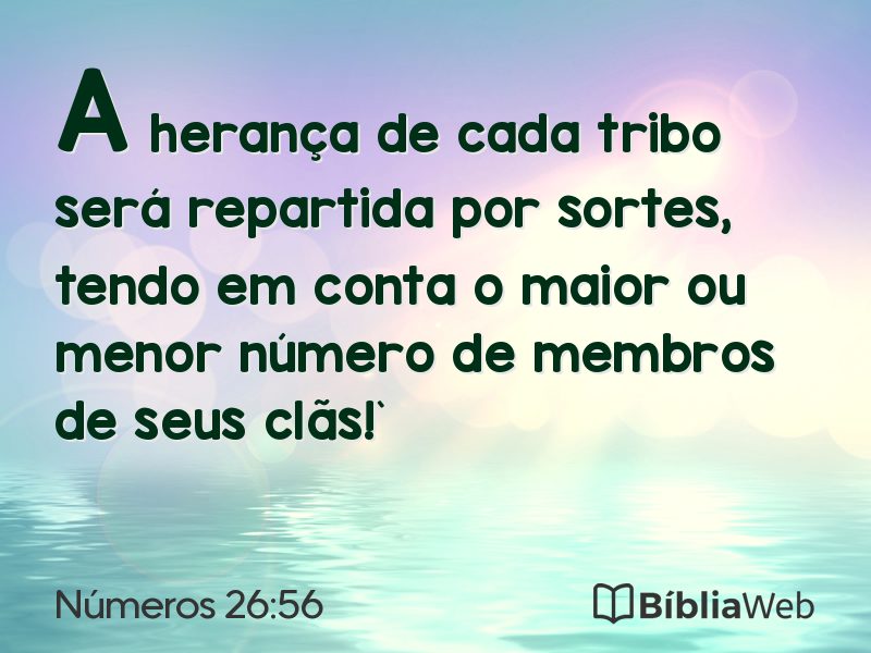 Números 26:56 em imagem para compartilhar