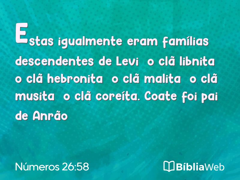Números 26:58 em imagem para compartilhar