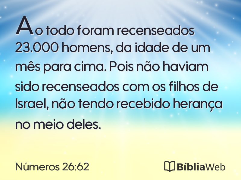 Números 26:62 em imagem para compartilhar