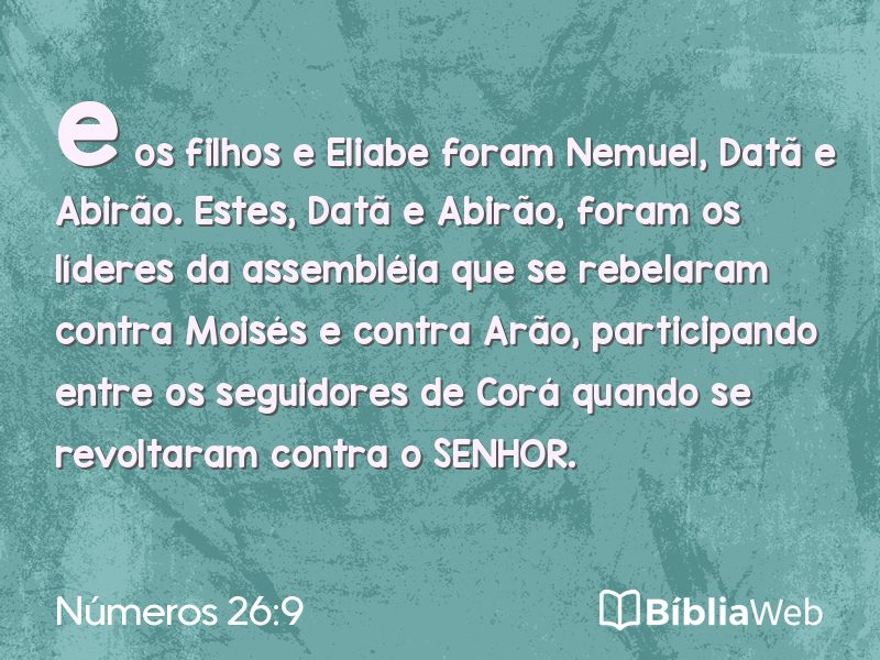 Números 26:9 em imagem para compartilhar