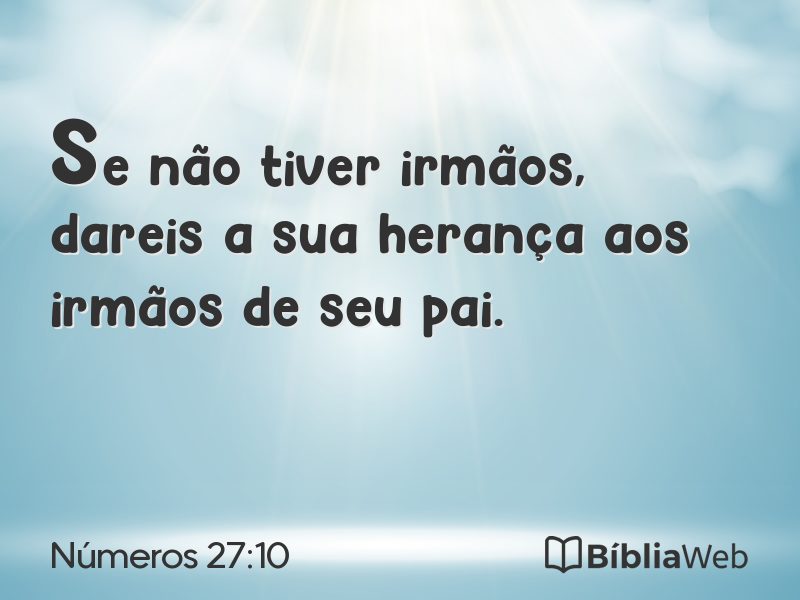 Números 27:10 em imagem para compartilhar