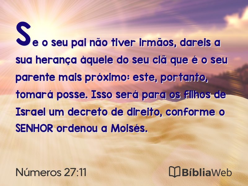 Números 27:11 em imagem para compartilhar