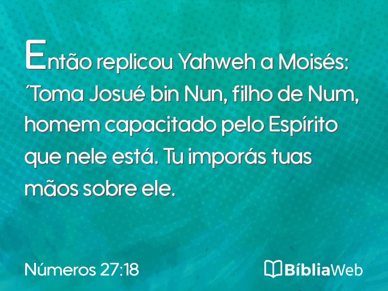 Números 27:18 em imagem para compartilhar