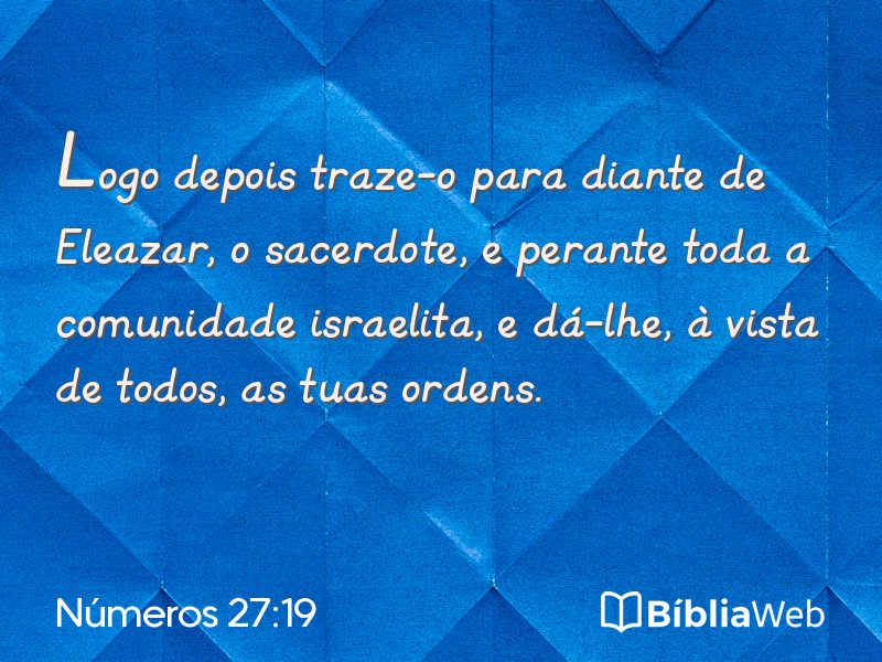 Números 27:19 em imagem para compartilhar