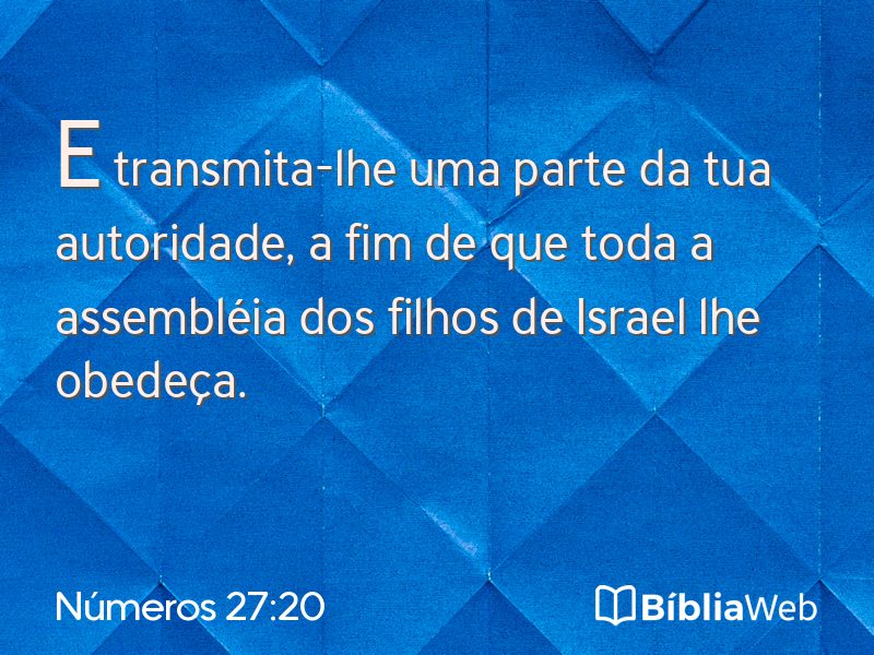 Números 27:20 em imagem para compartilhar