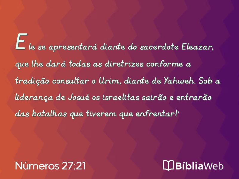 Números 27:21 em imagem para compartilhar