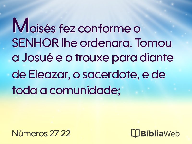 Números 27:22 em imagem para compartilhar