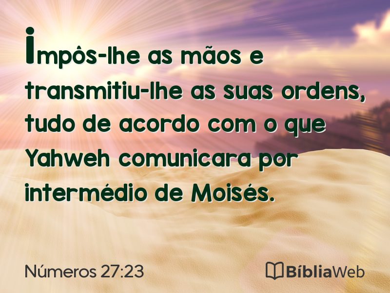 Números 27:23 em imagem para compartilhar