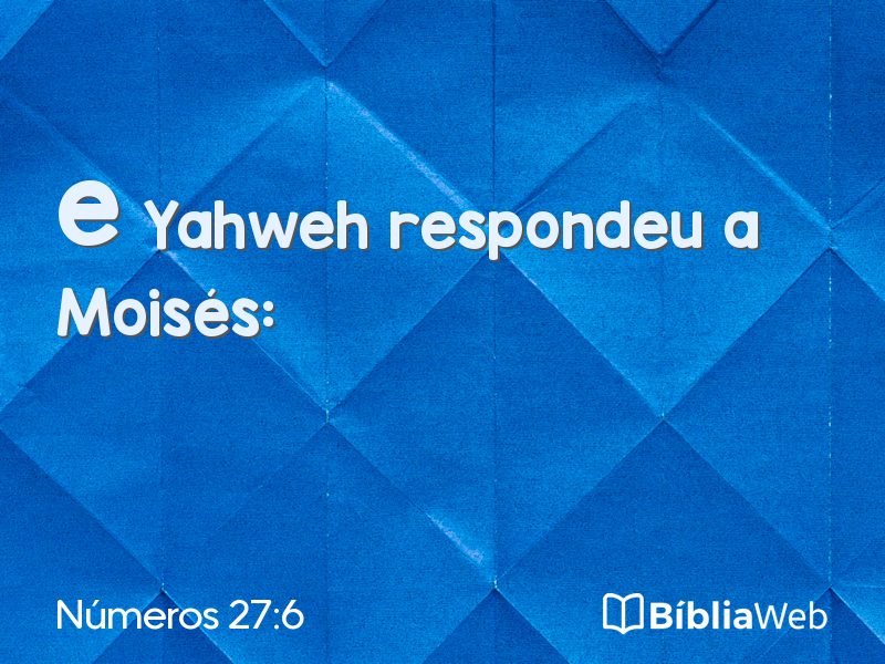 Números 27:6 em imagem para compartilhar