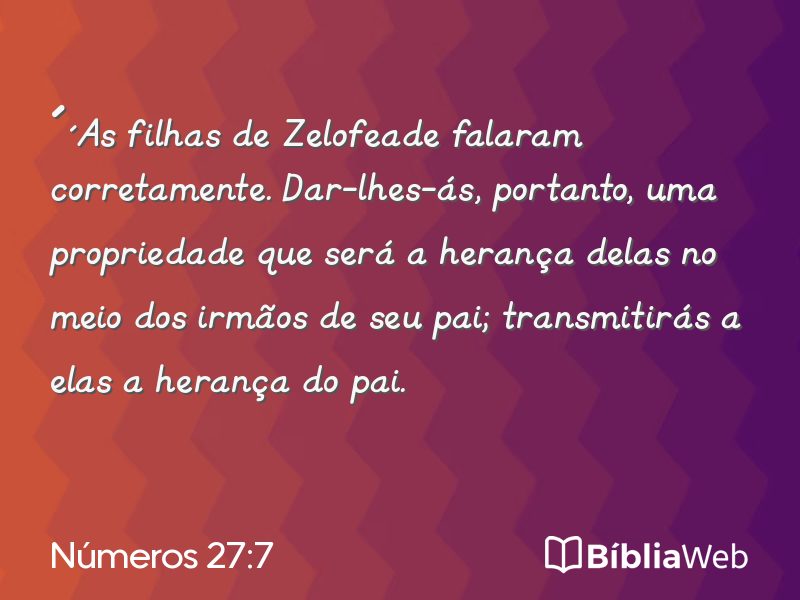 Números 27:7 em imagem para compartilhar