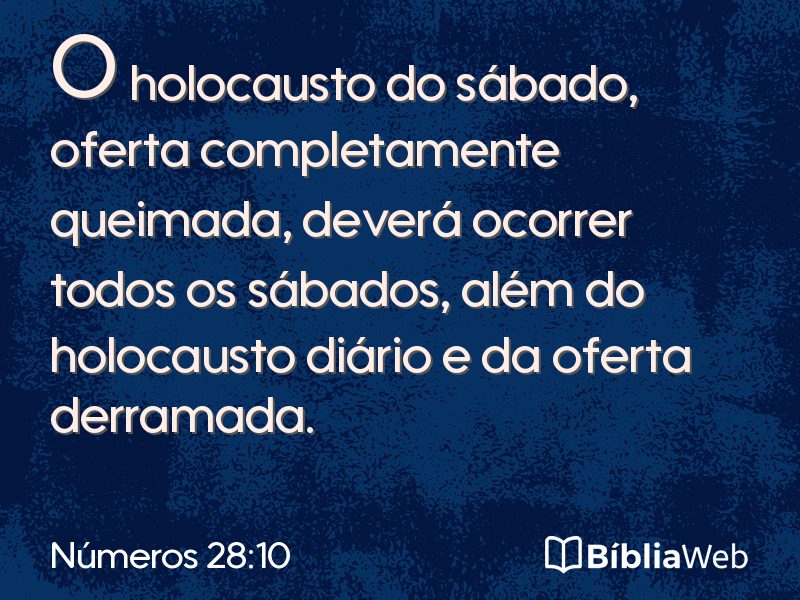 Números 28:10 em imagem para compartilhar