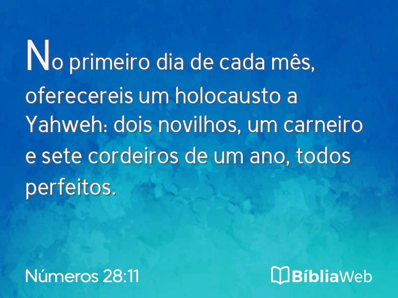 Números 28:11 em imagem para compartilhar
