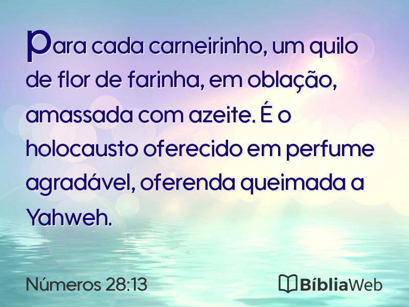 Números 28:13 em imagem para compartilhar