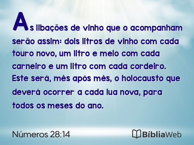 Números 28:14 em imagem para compartilhar