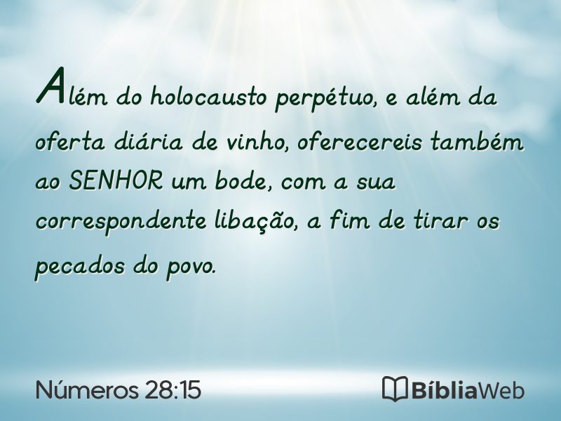 Números 28:15 em imagem para compartilhar