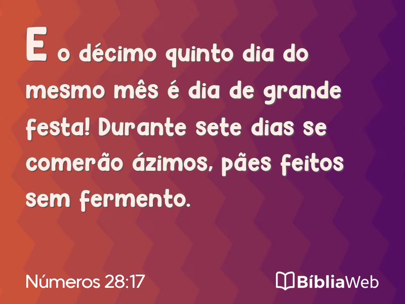 Números 28:17 em imagem para compartilhar