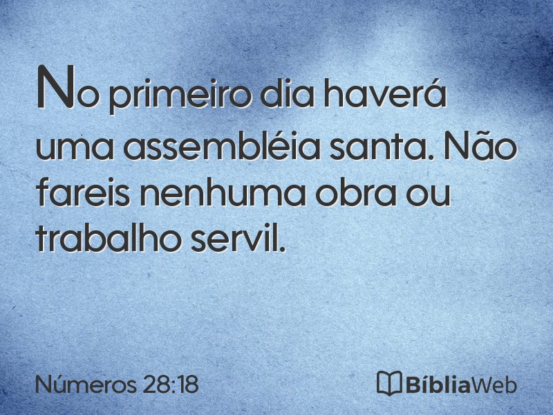 Números 28:18 em imagem para compartilhar
