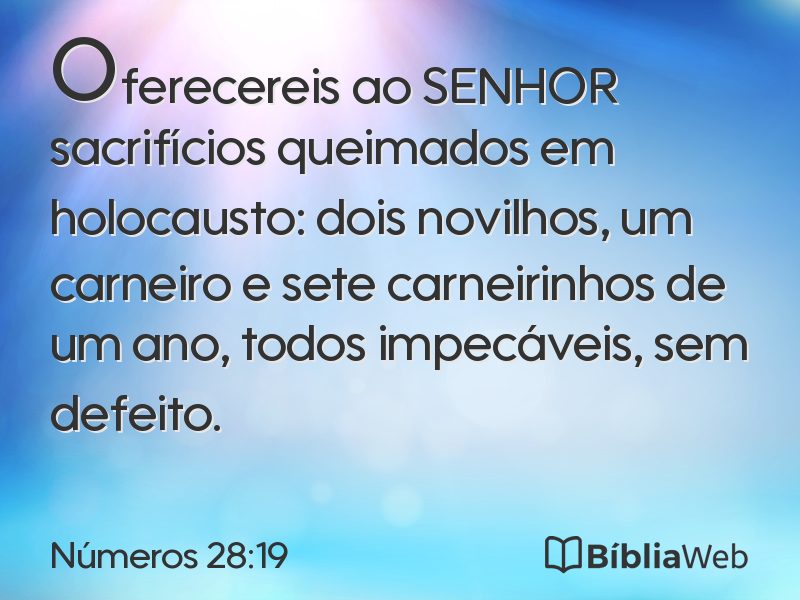 Números 28:19 em imagem para compartilhar