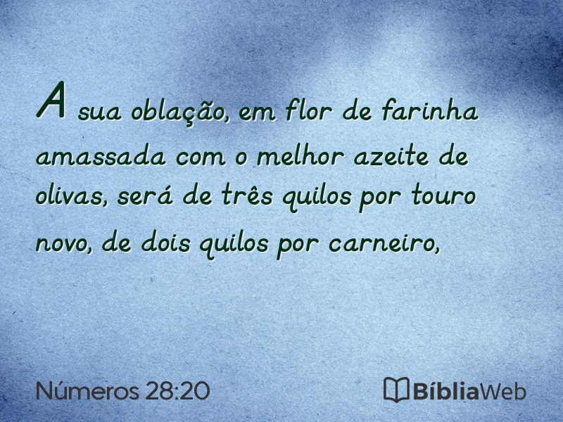 Números 28:20 em imagem para compartilhar