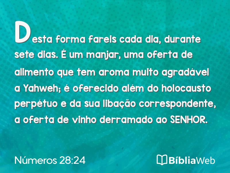 Números 28:24 em imagem para compartilhar
