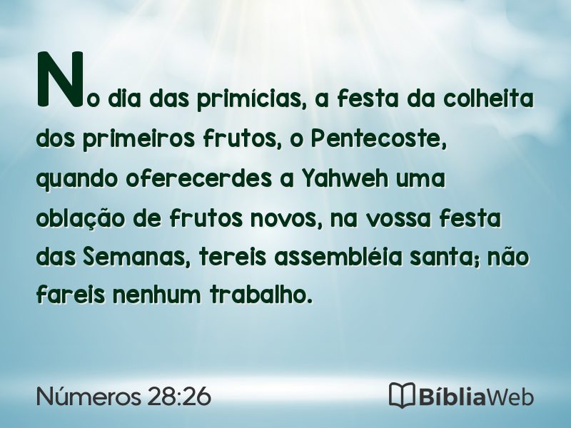 Números 28:26 em imagem para compartilhar