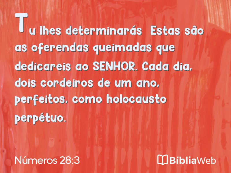 Números 28:3 em imagem para compartilhar