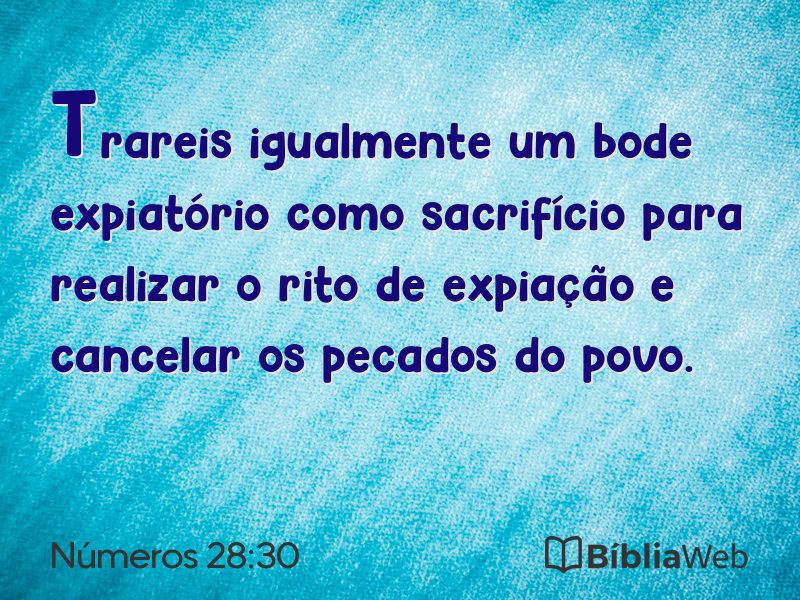 Números 28:30 em imagem para compartilhar