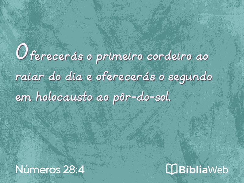 Números 28:4 em imagem para compartilhar