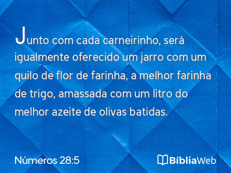 Números 28:5 em imagem para compartilhar