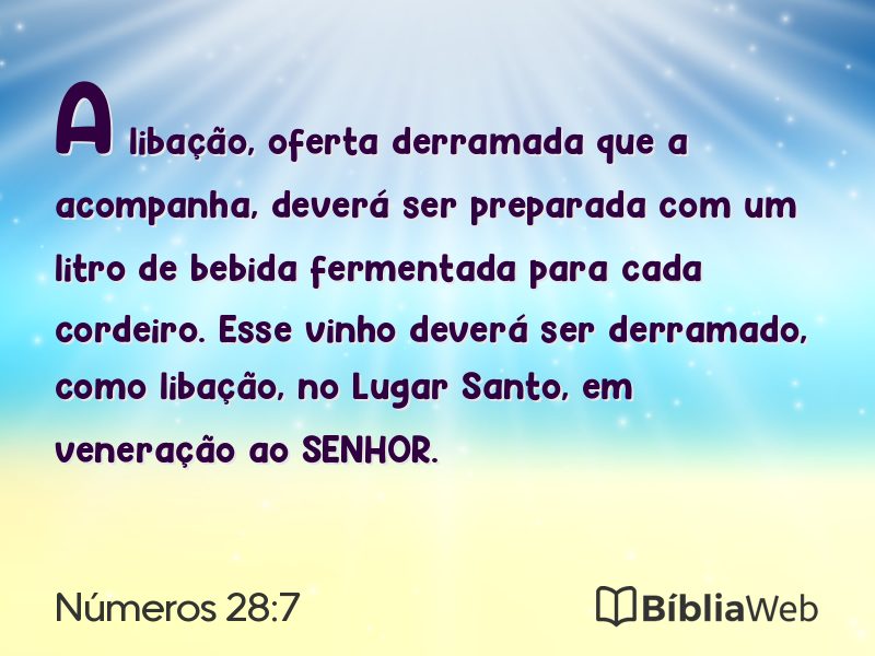 Números 28:7 em imagem para compartilhar