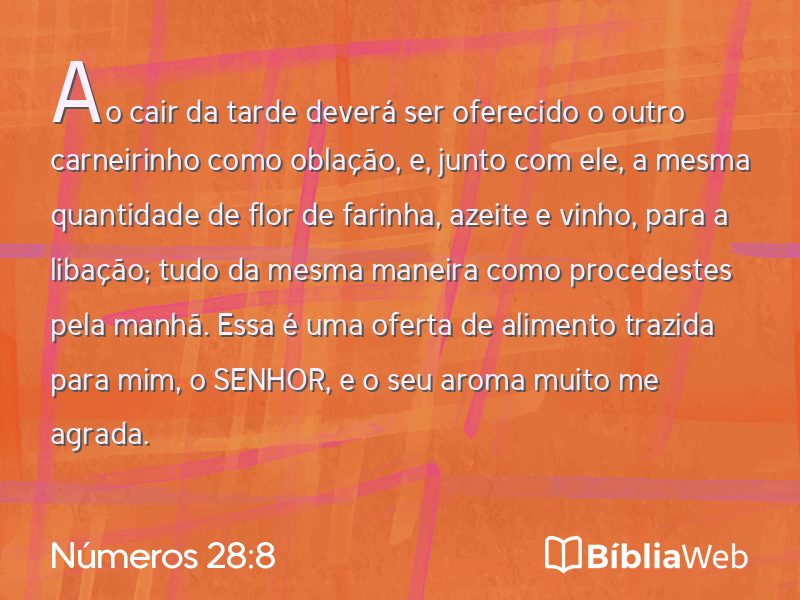 Números 28:8 em imagem para compartilhar