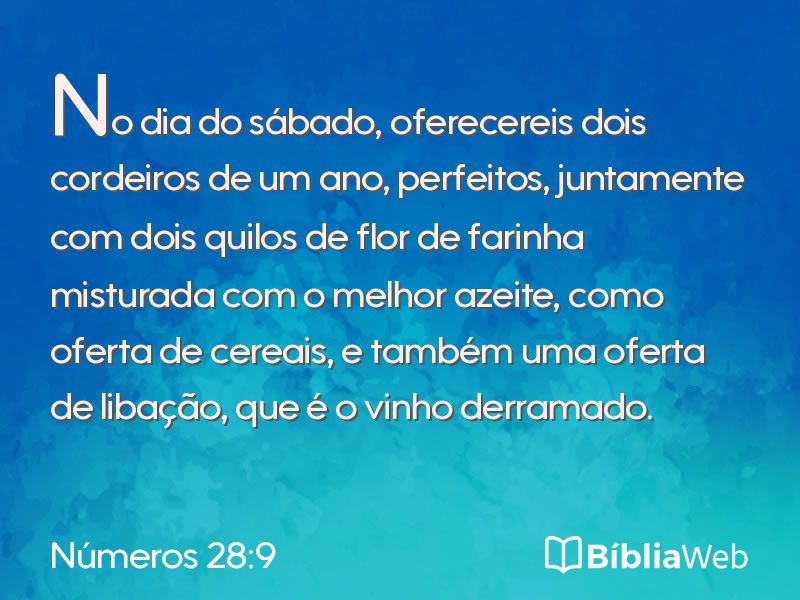 Números 28:9 em imagem para compartilhar