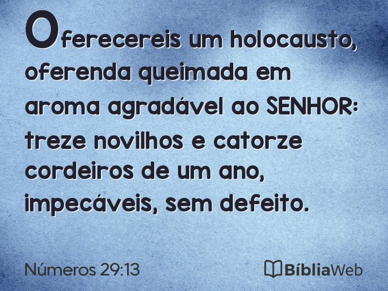 Números 29:13 em imagem para compartilhar