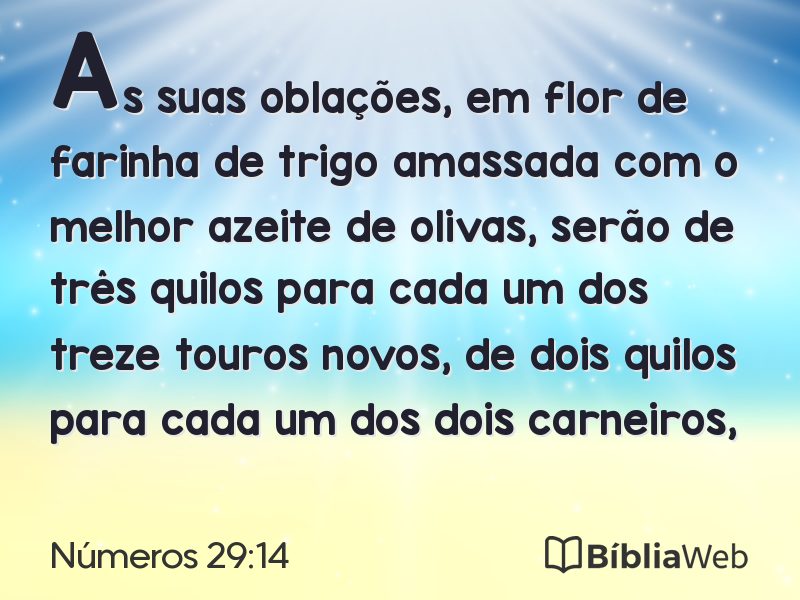 Números 29:14 em imagem para compartilhar