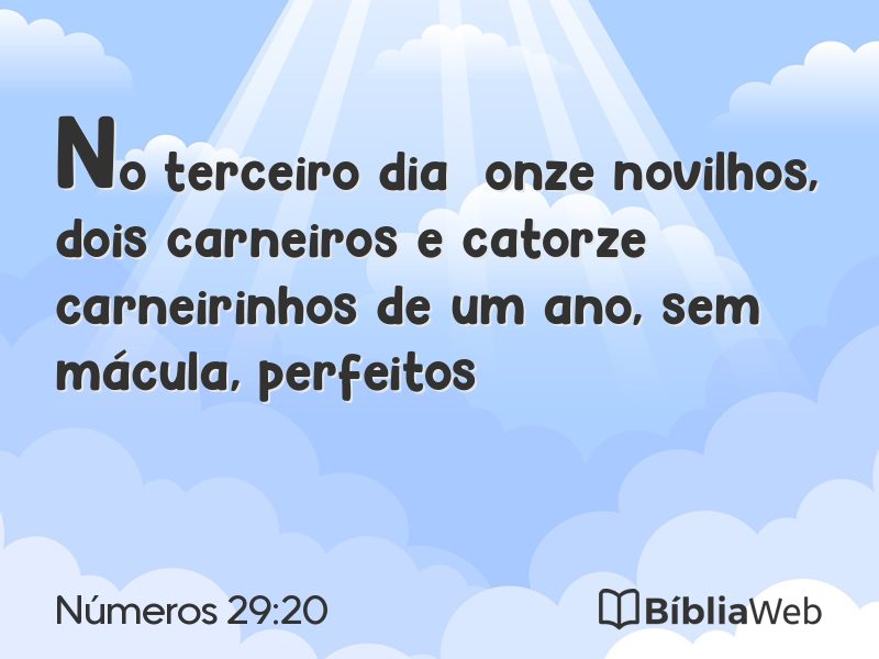 Números 29:20 em imagem para compartilhar