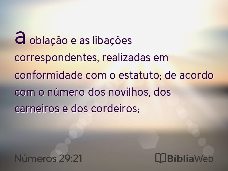 Números 29:21 em imagem para compartilhar