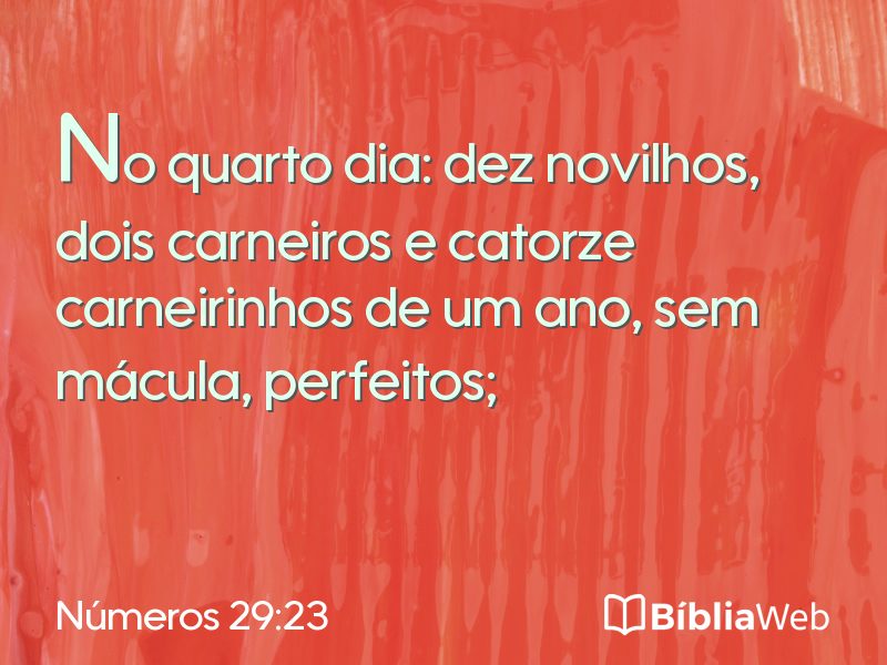 Números 29:23 em imagem para compartilhar