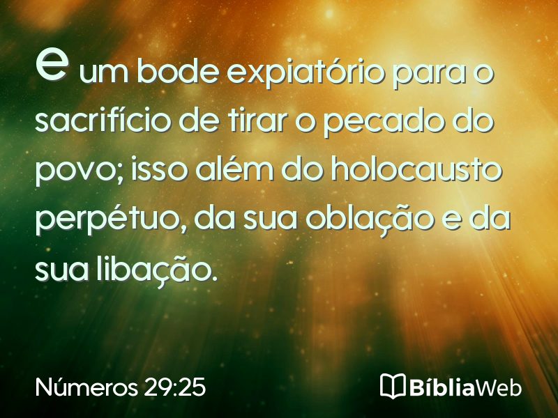 Números 29:25 em imagem para compartilhar