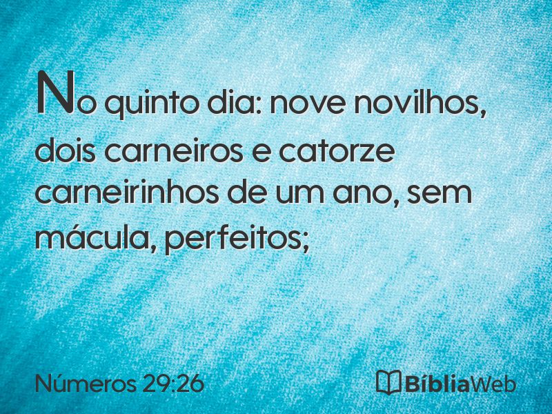 Números 29:26 em imagem para compartilhar