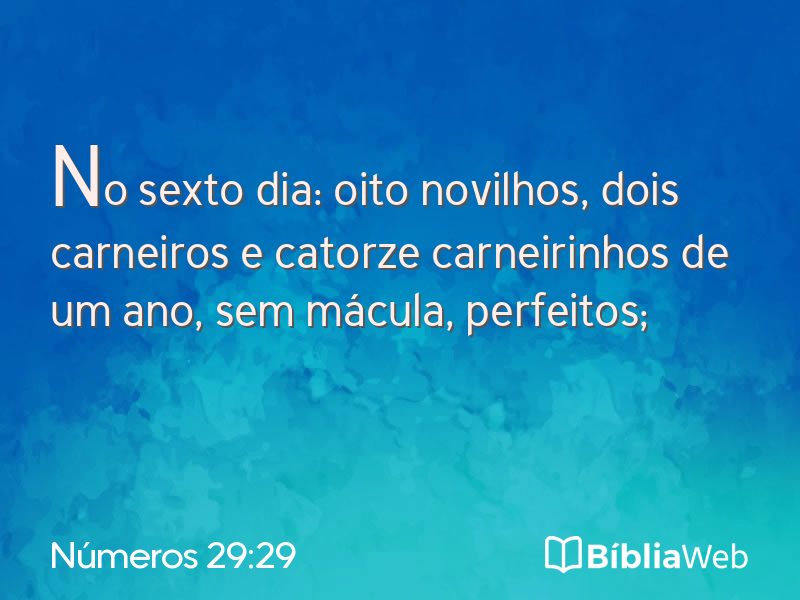 Números 29:29 em imagem para compartilhar