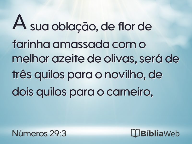 Números 29:3 em imagem para compartilhar