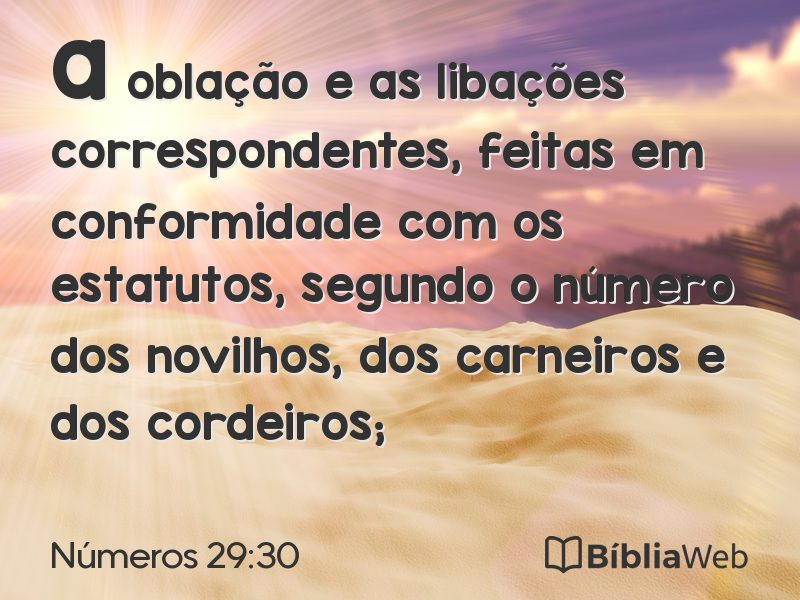 Números 29:30 em imagem para compartilhar