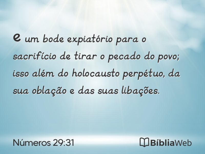 Números 29:31 em imagem para compartilhar