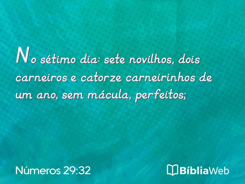 Números 29:32 em imagem para compartilhar