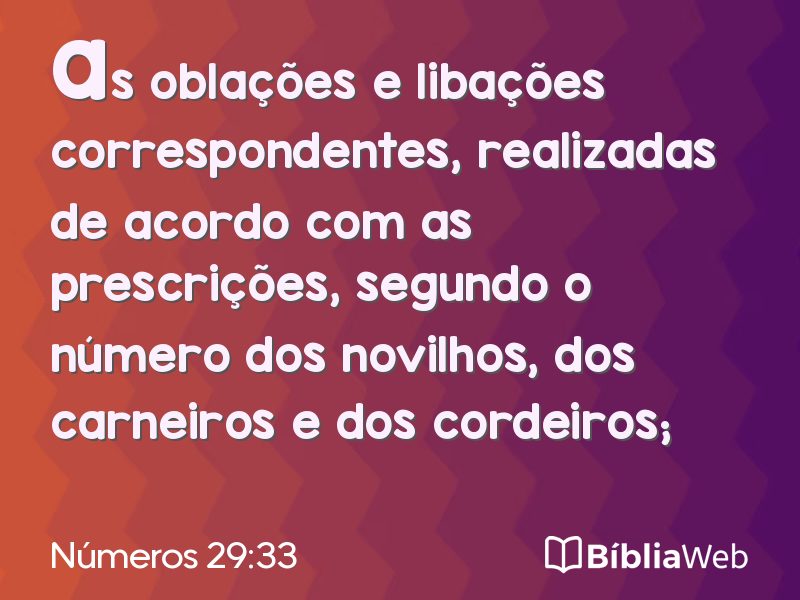 Números 29:33 em imagem para compartilhar