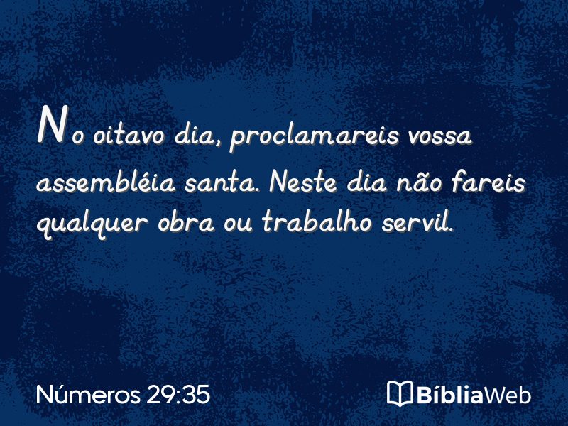 Números 29:35 em imagem para compartilhar
